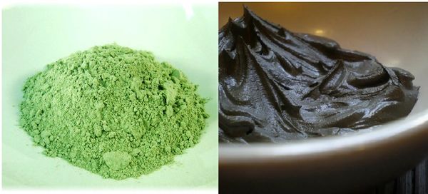 черная и зеленая глина